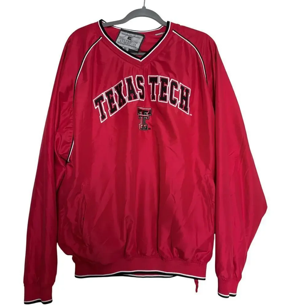 Texas Tech Red Raiders Pullover Windbreaker Jacket Colosseum Athletics XL